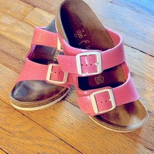 Kids Birkenstock sandals sparkle pink size 34EU (3-3.5)